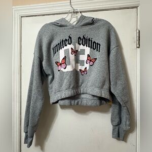 Limited Edition Gray Hoodie with Butterfly Accents